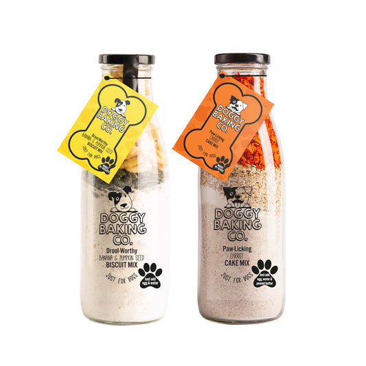 Pumpkin Seed & Banana Biscuit Mix and Carrot Cake Mix Bundle - Doggy Baking Co by The Bottled Baking Co