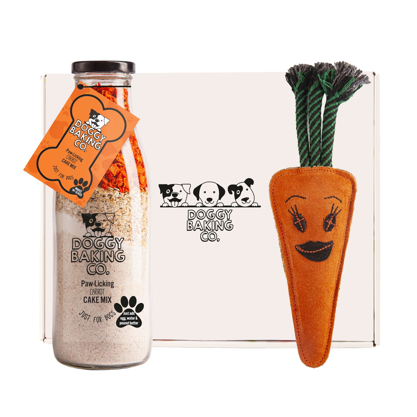 Carrot Cake Mix & Carrot Toy Gift box - Doggy Baking Co by The Bottled Baking Co