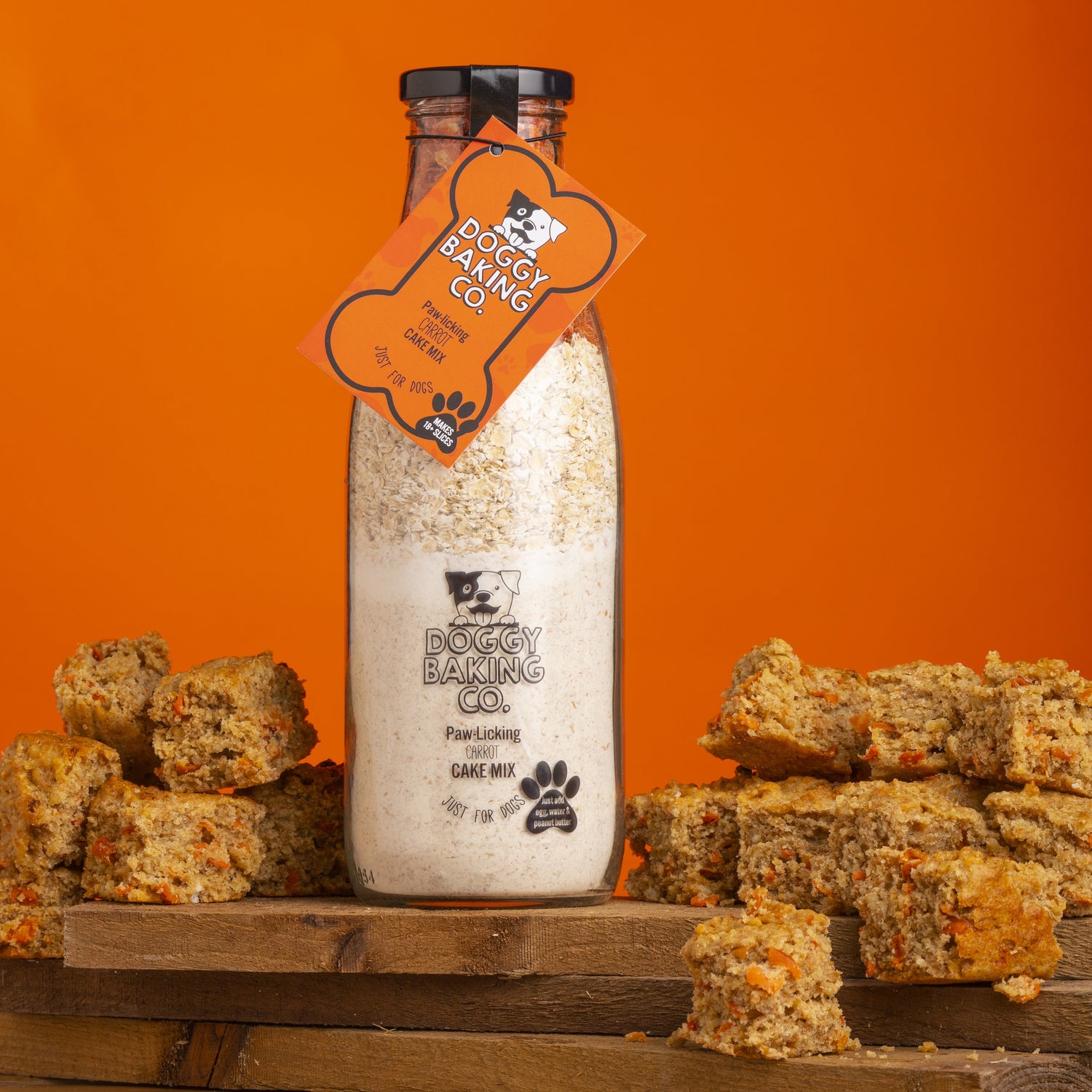 Carrot Cake Mix & Pinkie Bone Eco Toy Gift box - Doggy Baking Co by The Bottled Baking Co