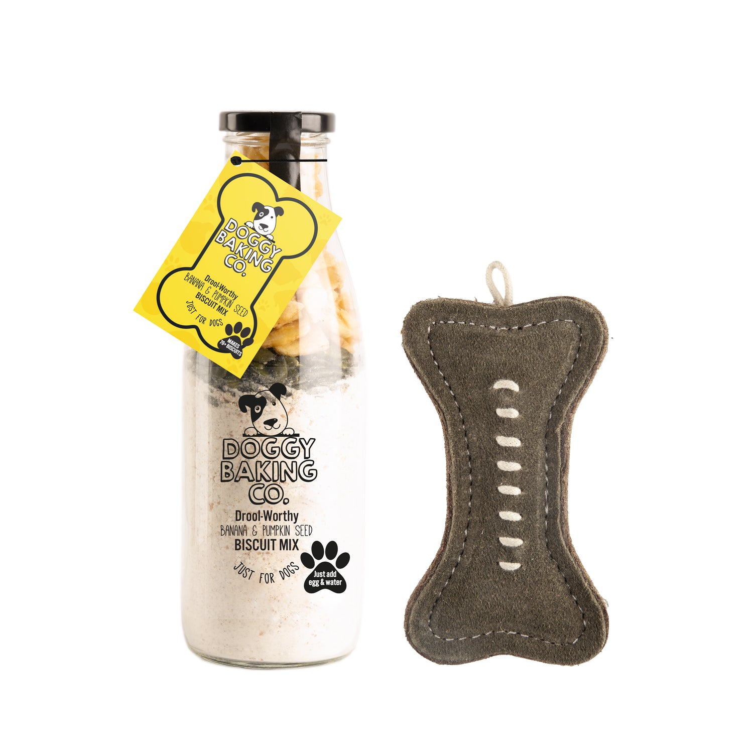 Pumpkin Seed & Banana Biscuit Mix & Green Bone Eco Toy Bundle - Doggy Baking Co by The Bottled Baking Co