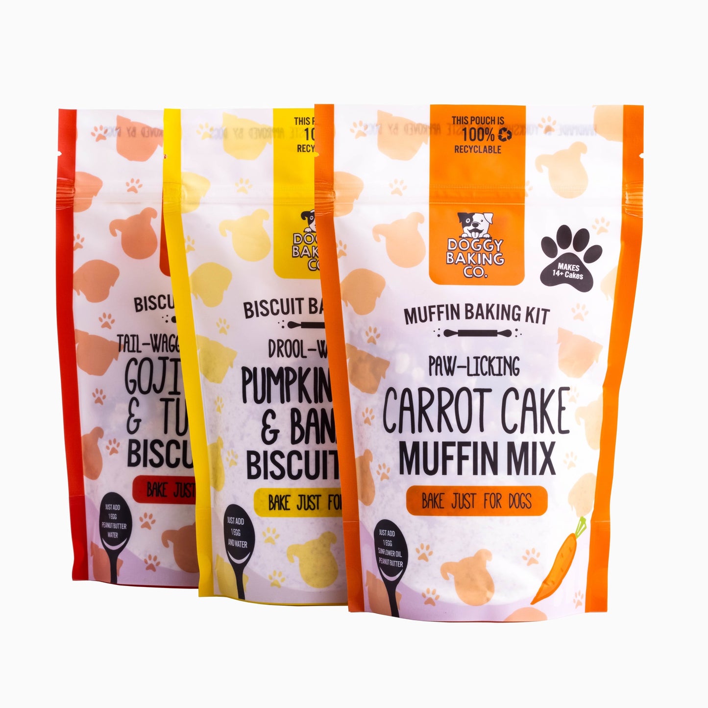 Trio Doggy Baking Pouches - Doggy Baking Co by The Bottled Baking Co
