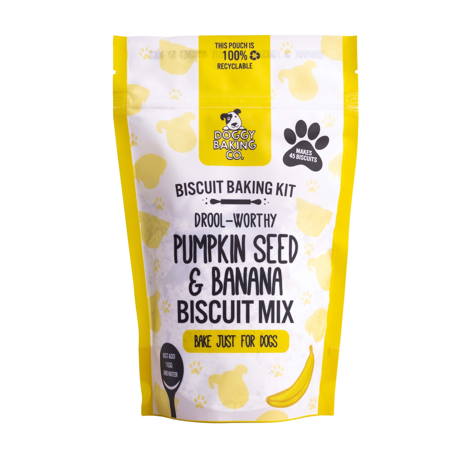 Pumpkin Seed & Banana Dog Treat Biscuit Mix in a Pouch - Doggy Baking Co by The Bottled Baking Co